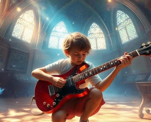 Noticia taller de guitarra eléctrica escuela de Musica la flauta mágica en Arturo Soria